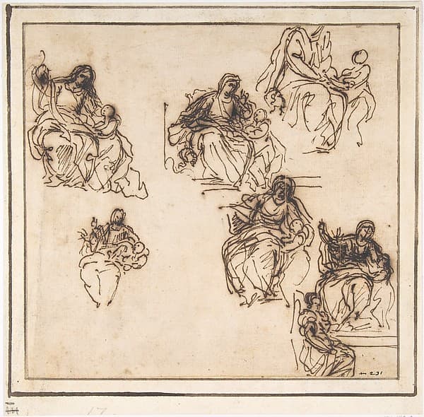 Studies for the Education of the Virgin — Agostino Masucci