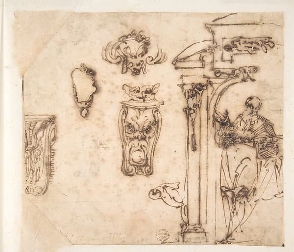 A Figure and Some Architectural Details — Michelangelo Buonarroti