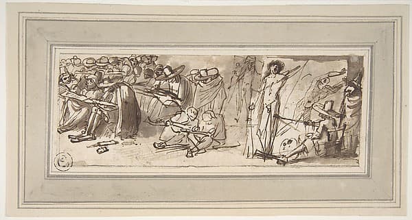 Artists Drawing and Painting in a Studio — Pier Francesco Mola