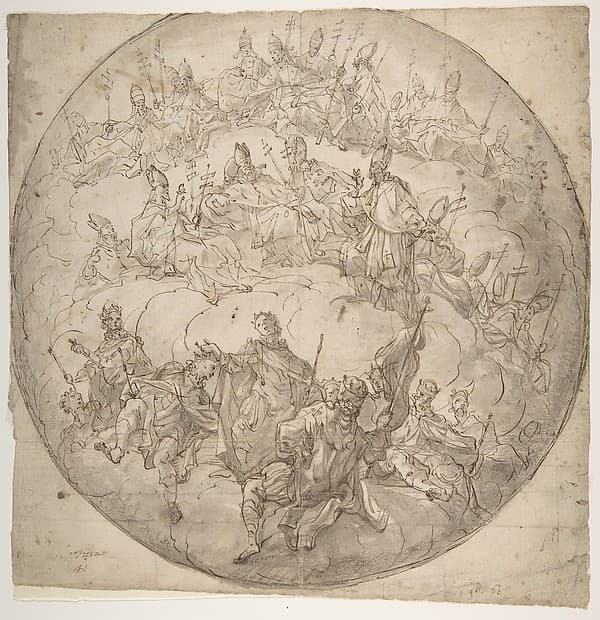 Kings, Bishops and Popes: design for ceiling. — Francesco de Mura