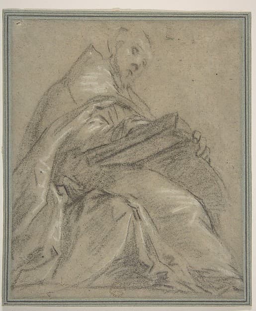 Seated Doctor of the Church Reading (Saint Ambrose or Saint Gregory) — Jacopo Palma the Younger