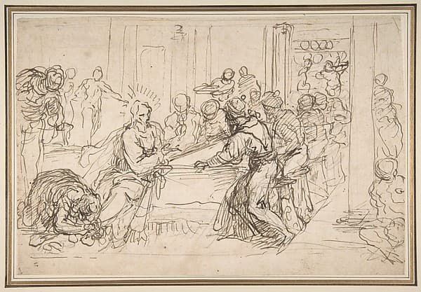 Penitent Woman Anointing the Feet of Christ at the Table of Simon the Pharisee — Jacopo Palma the Younger