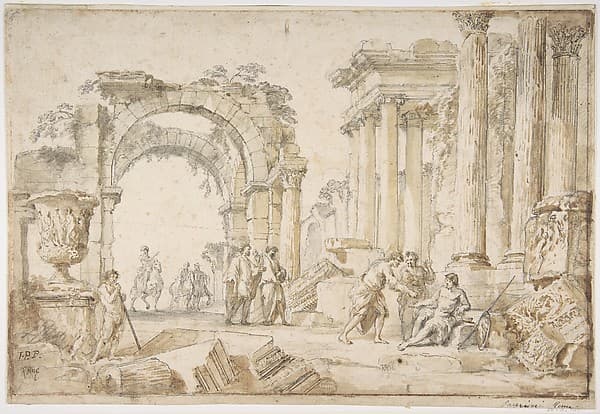 Figures in Classical Ruins — Giovanni Paolo Panini