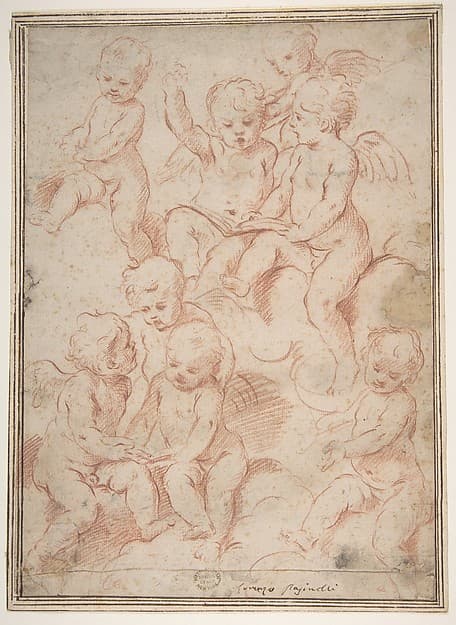 Winged Putti with Open Music Books — Lorenzo Pasinelli