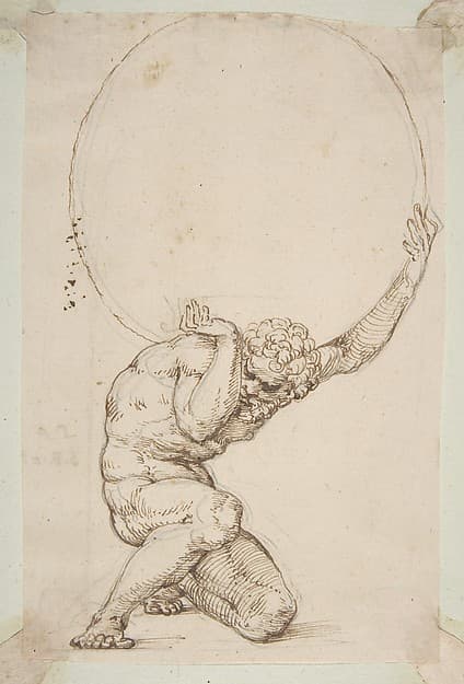Crouching Figure of Atlas — Baldassarre Tommaso Peruzzi