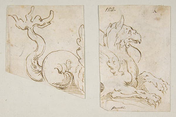Sea Monster (in two fragments) — Bernardino Poccetti