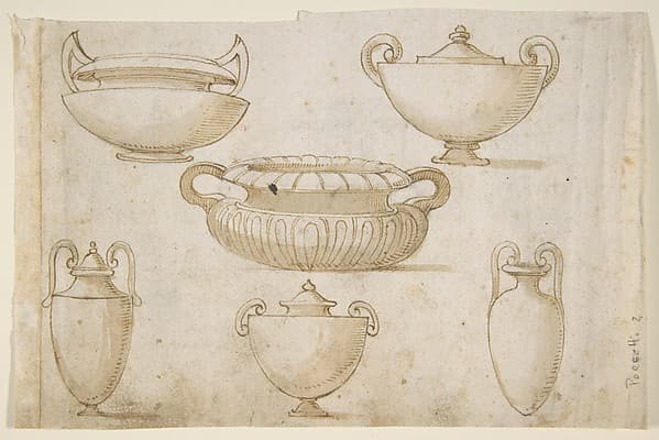 Ornamental Designs After Antique Vases — Bernardino Poccetti