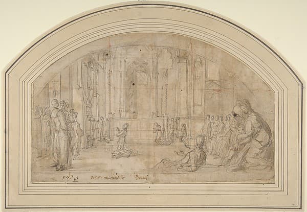 Saint Antoninus Kneeling before the Crucifix in Orsanmichele, Florence — Bernardino Poccetti
