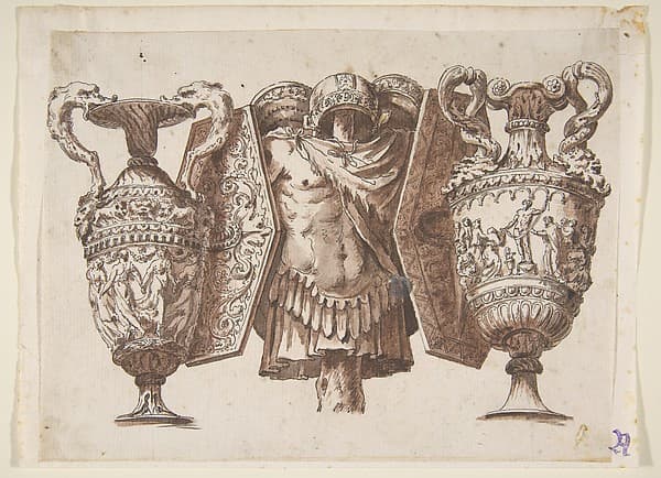 Trophy with Two Vases and a Cuirass — Polidoro da Caravaggio