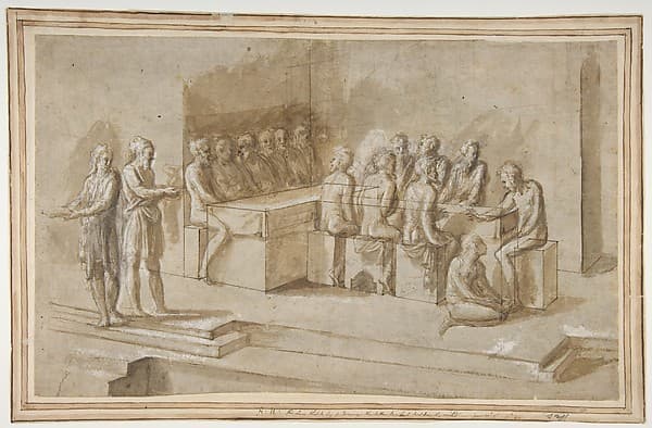 Penitent Woman Anointing the Feet of Christ at the Table of Simon the Pharisee (Luke 7:36-50) — Biagio Pupini
