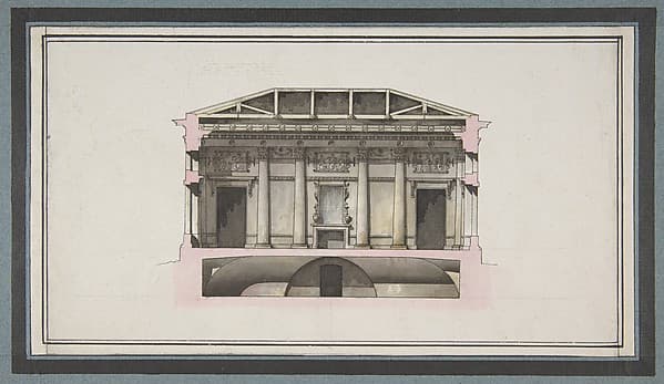 Project for the Alexander Palace, Tsarskoe Selo (Section) — Giacomo Quarenghi