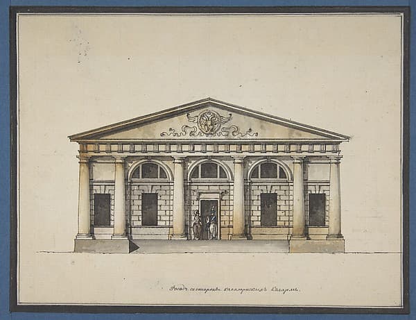 Project for the Riding-School of the Horse Guards in Saint Petersburg - Elevation of the Side Entrance — Giacomo Quarenghi