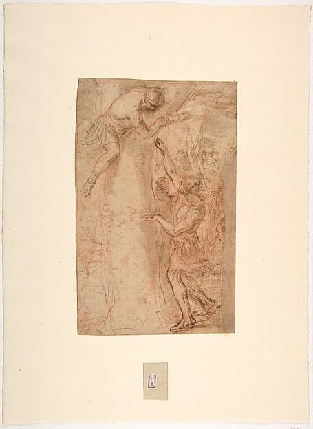 Two Warriors, One Standing, The Other Clinging to a Tree — Andrea Sacchi