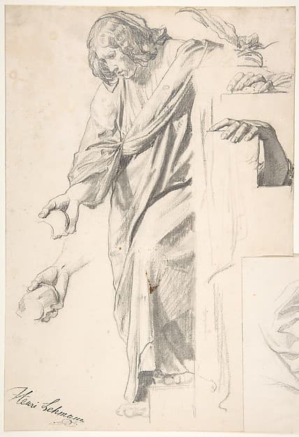 Standing Draped Female Figure — Henri Lehmann