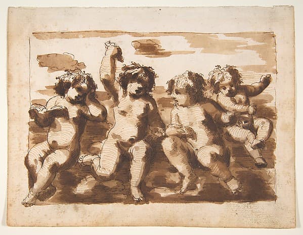 Four Putti on Clouds — Leonardo Scaglia