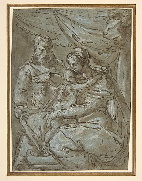 The Holy Family with the Infant Baptist — Girolamo Siciolante da Sermoneta