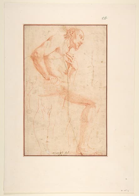 Seated Male Nude Facing Right — Alessandro Tiarini