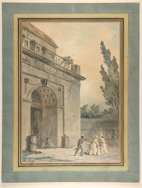 Visitors leaving a prison — Hubert Robert