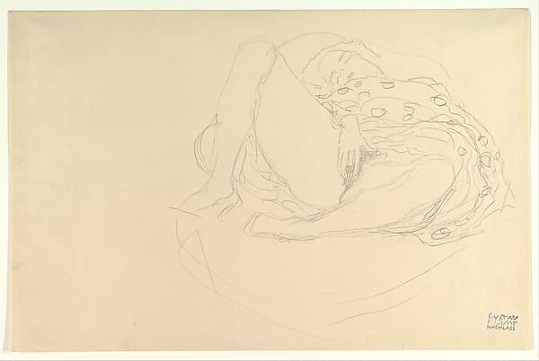 Reclining Nude with Drapery — Gustav Klimt