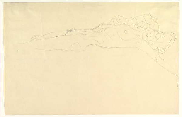 Reclining Nude with Outstretched Left Arm — Gustav Klimt