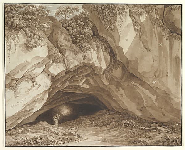 Rocky Landscape with Hunters — Johann Christian Reinhart