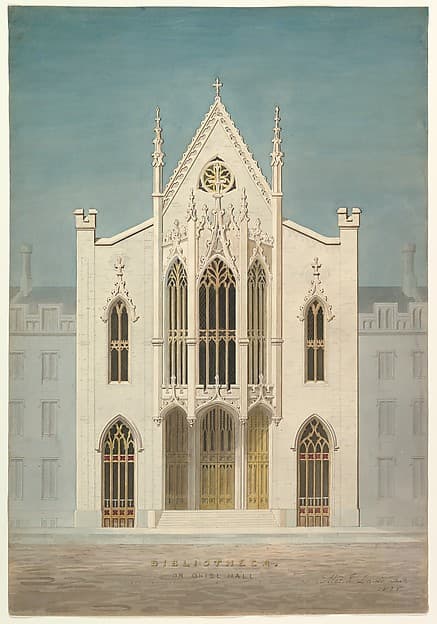 Study for a Library (front elevation) — Alexander Jackson Davis