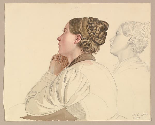 Studies of a Woman Praying — Ludwig Emil Grimm
