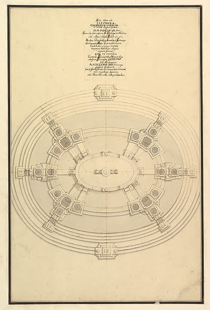 Ground Plan for a Catafalque for Eleonora Magdalena Theresa (1655–1720) — Giuseppe Galli Bibiena