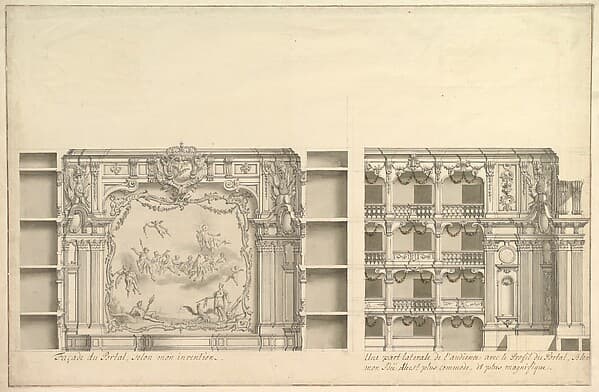 Elevation of Proscenium According to New Design and Lateral View of Boxes — Giuseppe Galli Bibiena