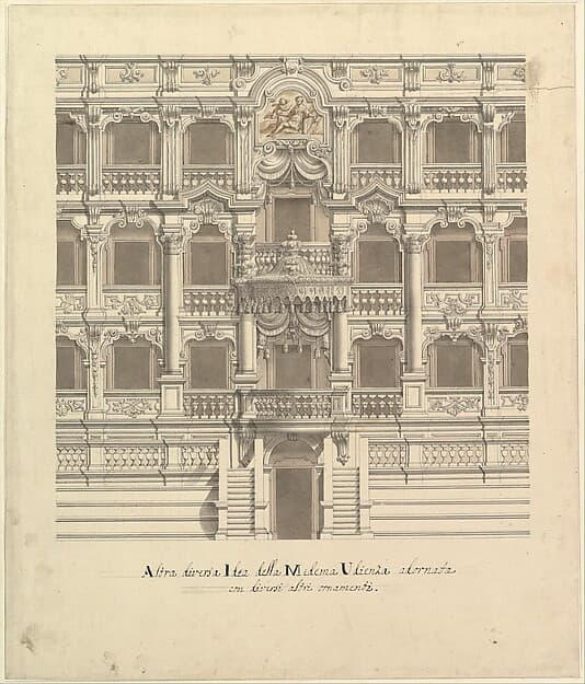 Views of a Theater (Bayreuth): Interior Elevation of the Theater Showing Royal Box — Giuseppe Galli Bibiena