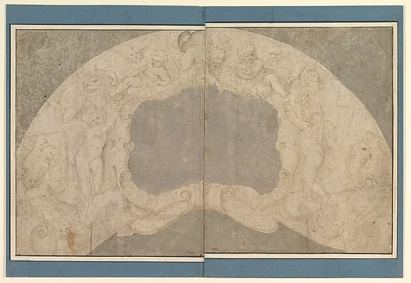 Design for the Decoration of a Lunette with a Large Central Cartouche — Battista Franco