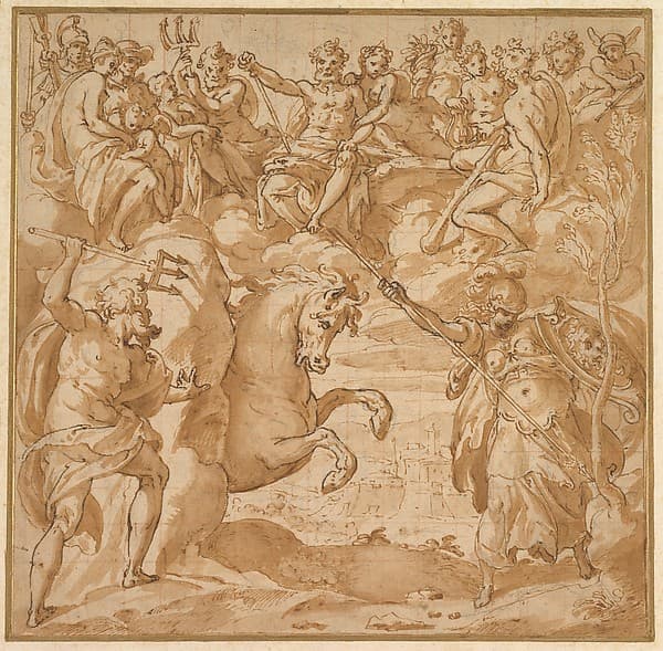 The Contest Between Athena and Poseidon for the Possession of Athens — Cesare Nebbia