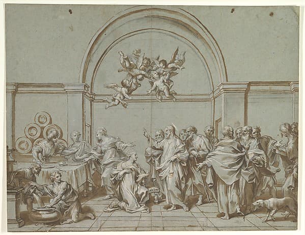 Christ in the House of Martha and Mary (Luke 10:38-42) — Paolo Gerolamo Piola