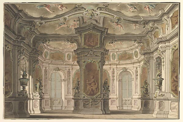 Design for an Opera Set, a Congress of Cupids — Carlo Zucchi the Younger