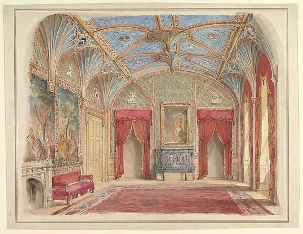 Design for the Decoration of the Drawing Room at Eastnor Castle, Herefordshire — John Gregory Crace