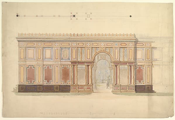 Elevation and Cross-Section of of Gallery Wall — John Gregory Crace