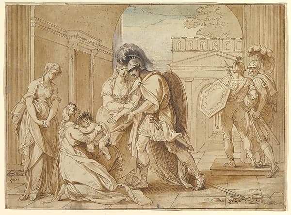Hector taking leave of Andromache: the Fright of Astyanax — Benjamin West