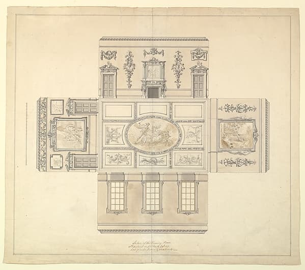 Design for the Dining Room at Kirtlington Park, Oxfordshire — John Sanderson
