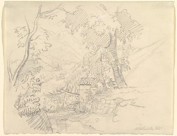 Landscape with a View in a Valley — Ferdinand Georg Waldmüller