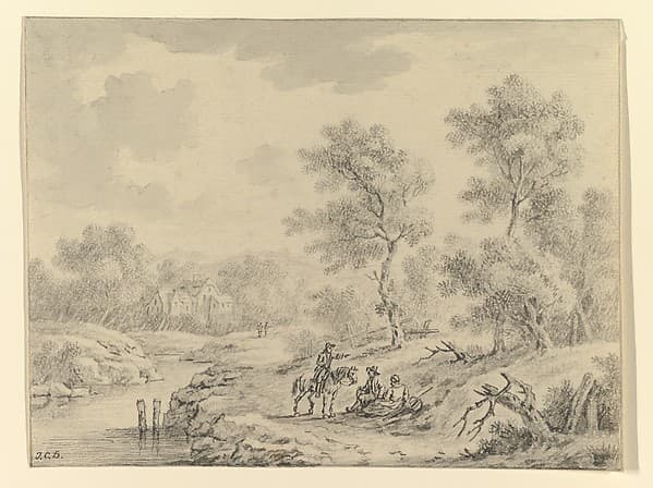 Landscape with Horseman Talking to Seated Figures — Johann Christoph Dietzsch