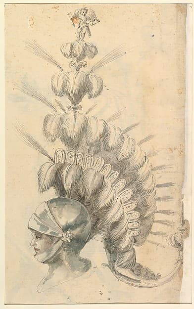Design for an with Tournament Headdress — Baccio del Bianco