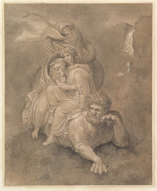 Dante and Virgil on the back of Geryon — Bertel Thorvaldsen