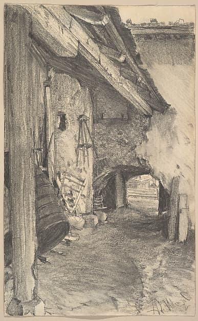 View into a Courtyard — Adolph Menzel