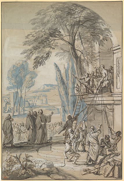 Benedict of Nursia Orders the Destruction of the Temple of Apollo at Monte Cassino — Jan Erasmus Quellinus