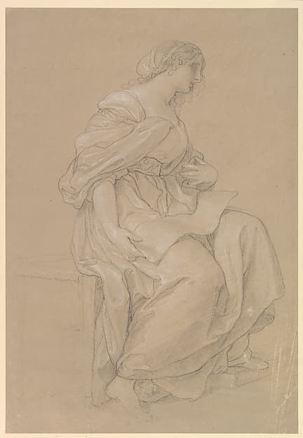 Study of a Seated Woman — Angelica Kauffmann