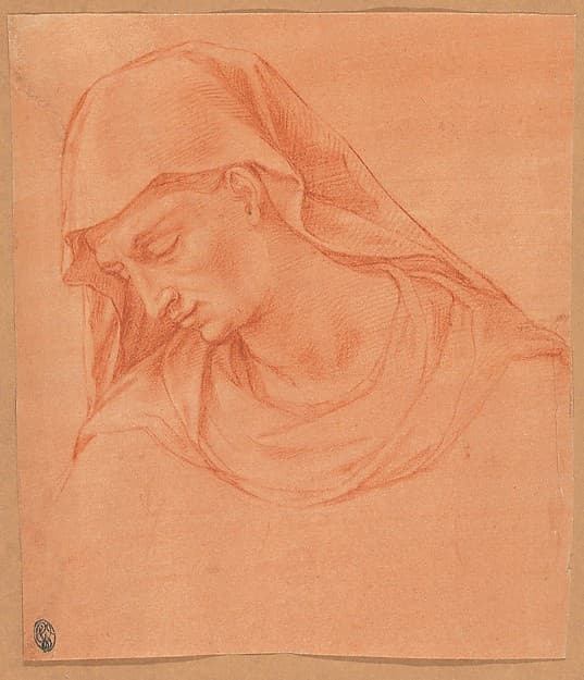 Head of a Mourning Woman in Profile to the Left — Girolamo Macchietti