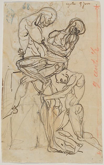 Ugolino and his Sons: Fifth Day (recto); Dante and Virgil: Anatomical Studies (verso) — Auguste Rodin