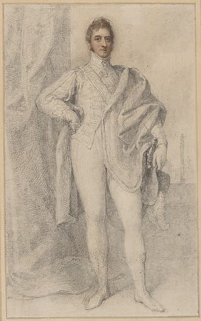 Portrait of George, 5th Duke of Marlborough, with Blenheim Palace in the Distance — Richard Cosway