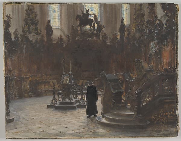 The Choirstalls in the Mainz Cathedral — Adolph Menzel