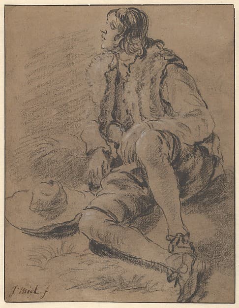 A Young Man Seated on the Ground — Jan Miel